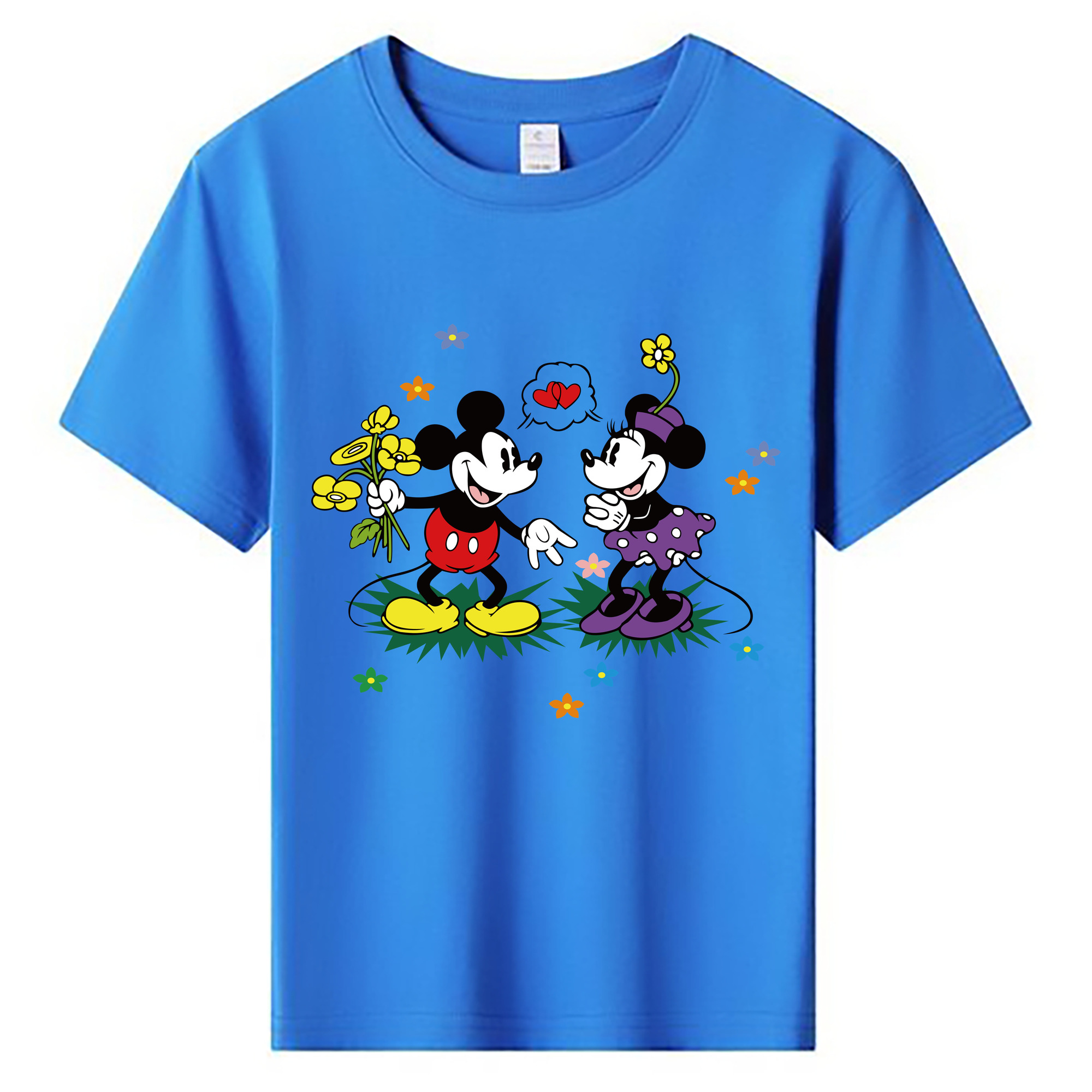 ミッキーマウス Mickey Mouse 綿100％キッズTシャツ（フロントプリント）